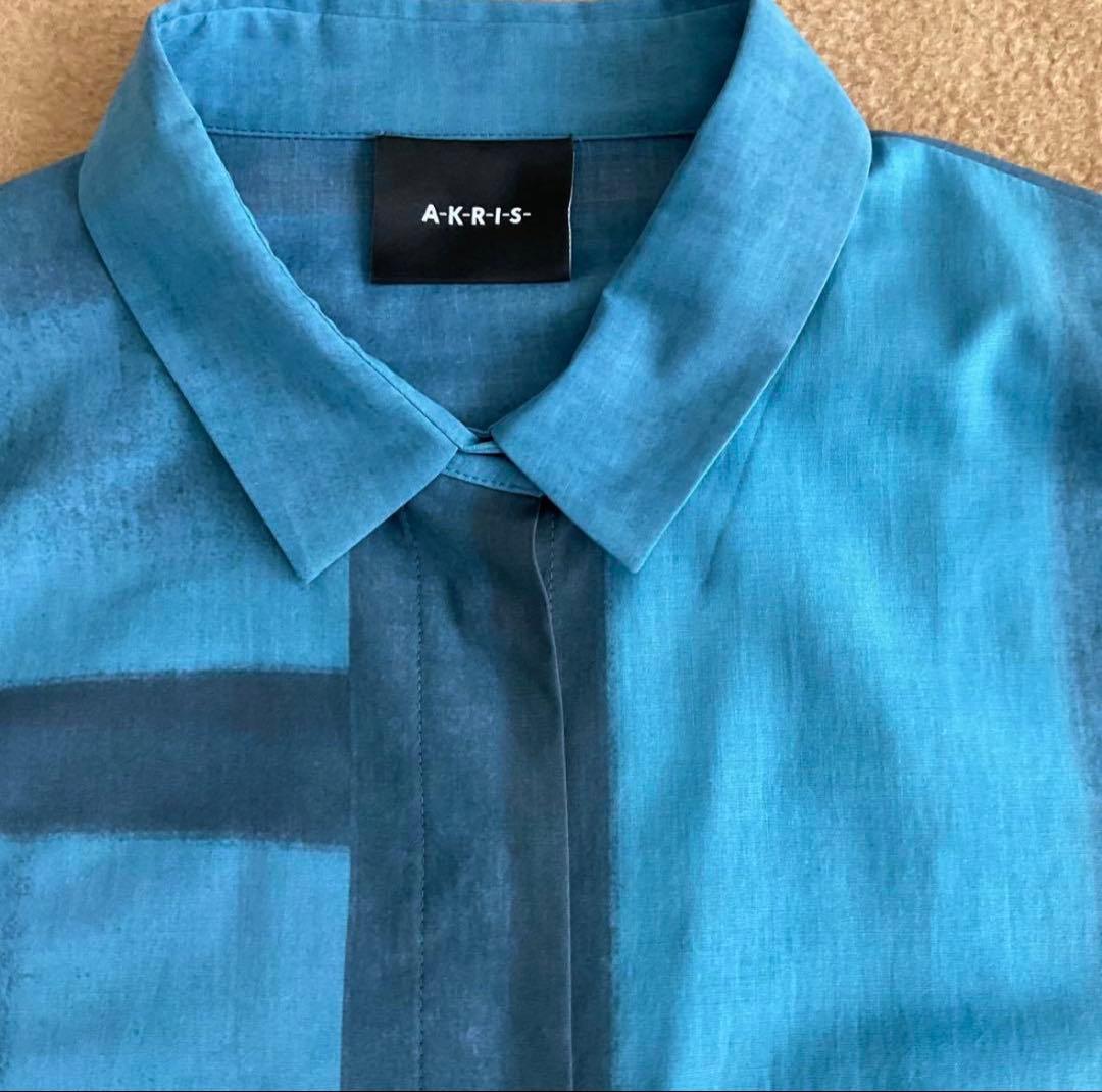 akris 青グラデーションワンピース D38