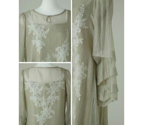 訳あり niana ニアナ ドリードール シアーAラインワンピース M 結婚式