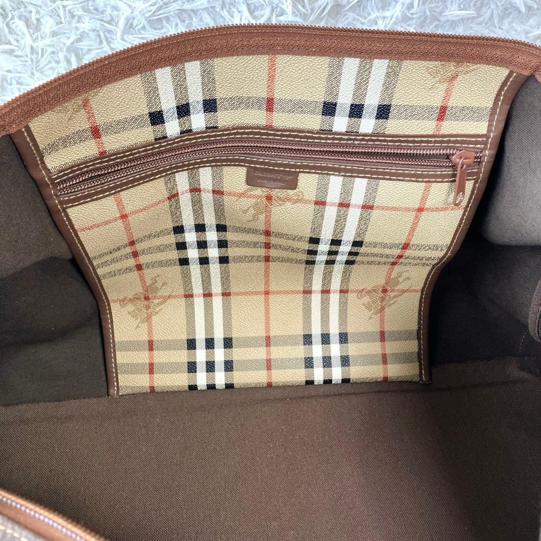 美品 BURBERRY バーバリー ノバチェック ボストンバッグ PVC