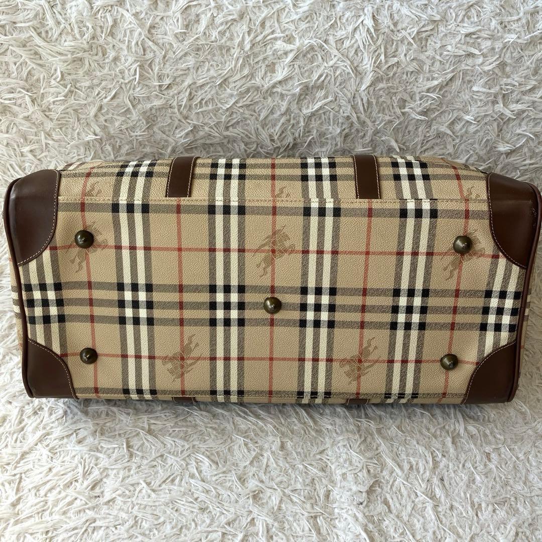 美品 BURBERRY バーバリー ノバチェック ボストンバッグ PVC