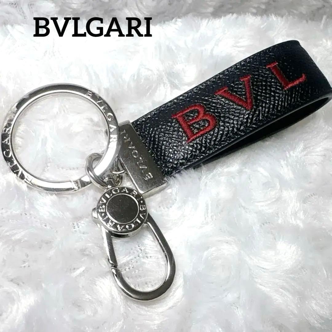 【極美品】BVLGARI ブルガリマン キーリング キーホルダー レザー　現行