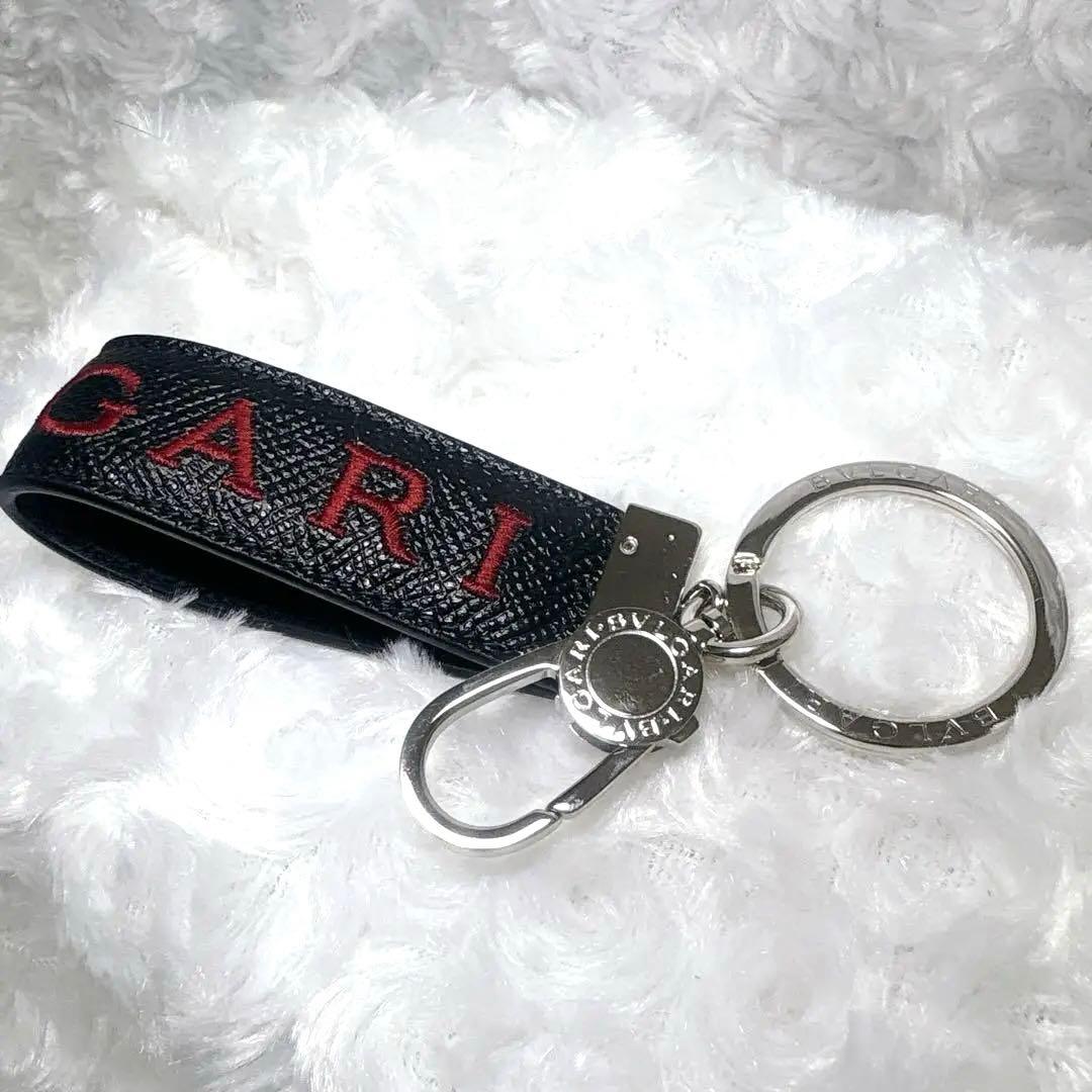 【極美品】BVLGARI ブルガリマン キーリング キーホルダー レザー　現行