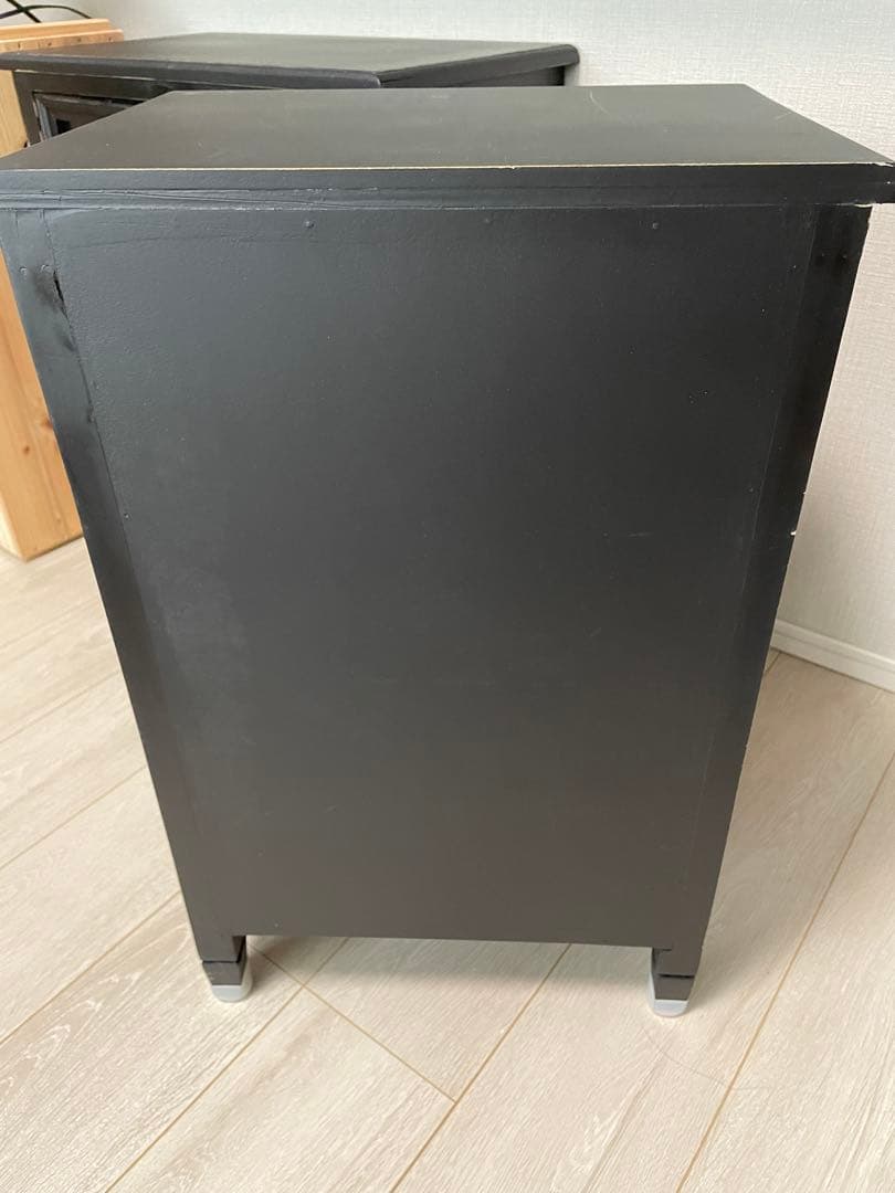 【ブロカントな引き出しチェスト】3段　ブラック　収納　アンティーク