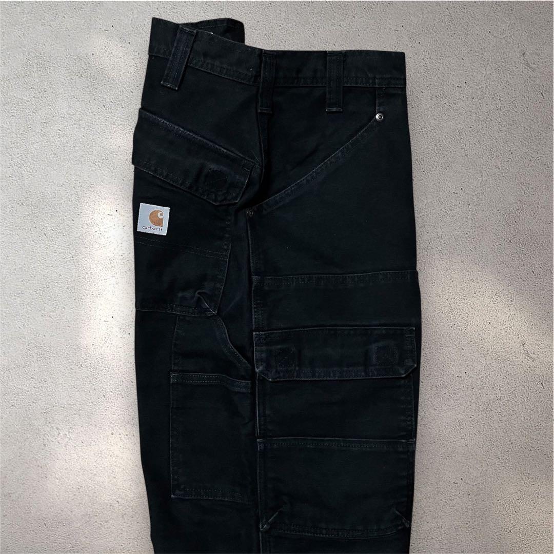 希少00s Carharttダブルニーダックカーゴパンツ Black 36×30