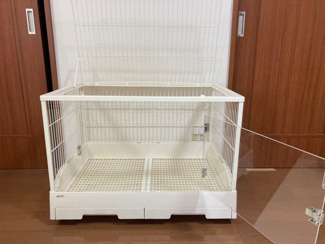 うさぎ　GEX クリアフロント　ケージ　使用品 　餌皿他