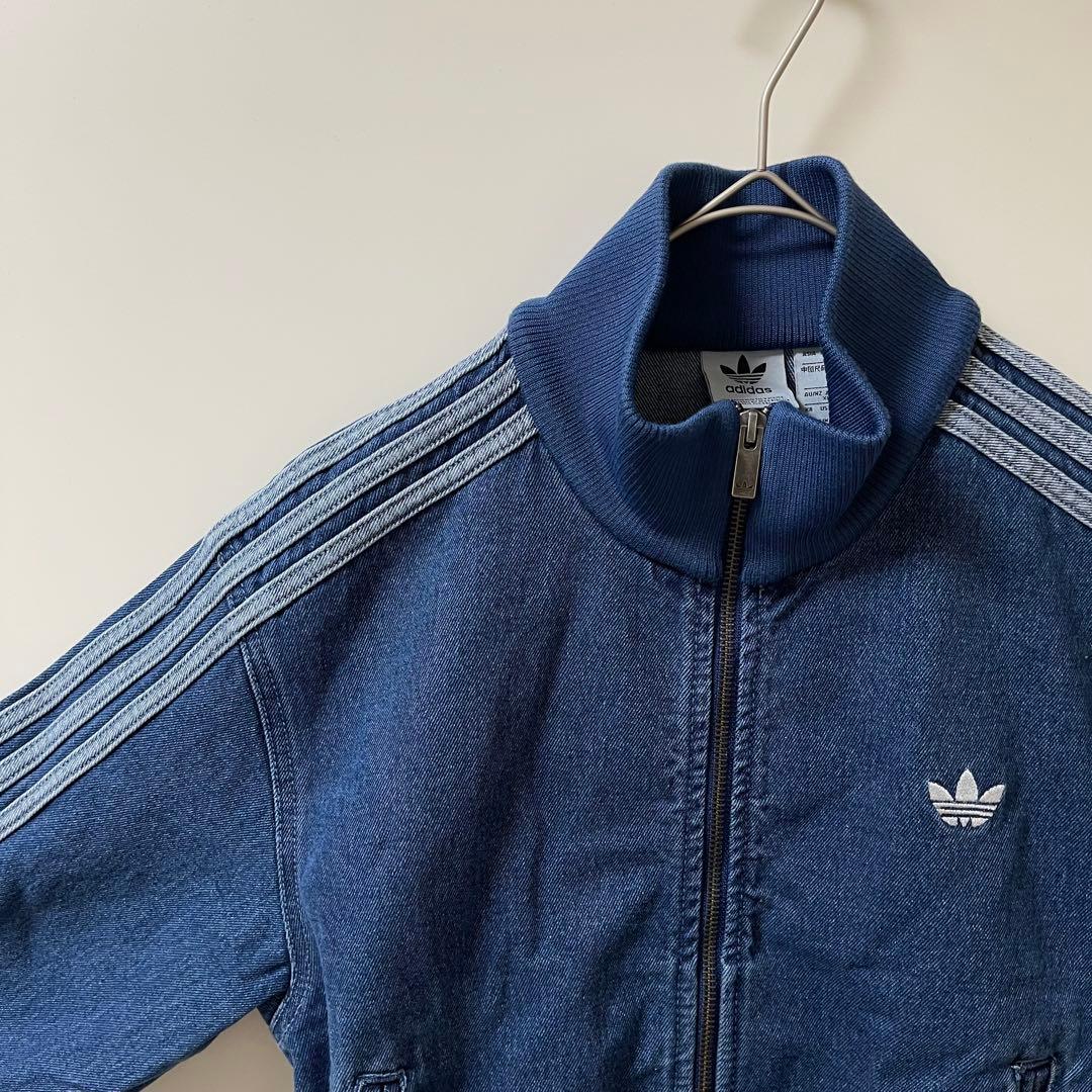 新品L女性】アディダスアディカラーデニムジャケットファイヤーバードトラック