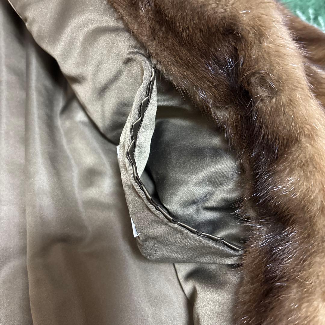 DORAEMBA ミンク　ナチュラルダークブラウンファー ミディアムコート