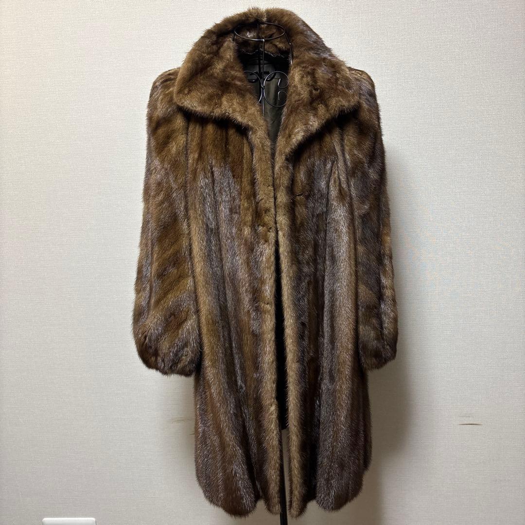 DORAEMBA ミンク　ナチュラルダークブラウンファー ミディアムコート
