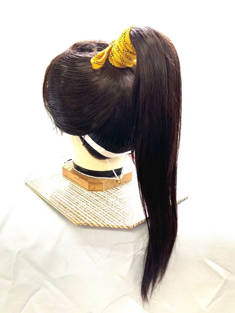 辰巳６号サイズ、ポニー、中古日本髪かつら、大衆演劇かつら、舞踊かつらケース付き