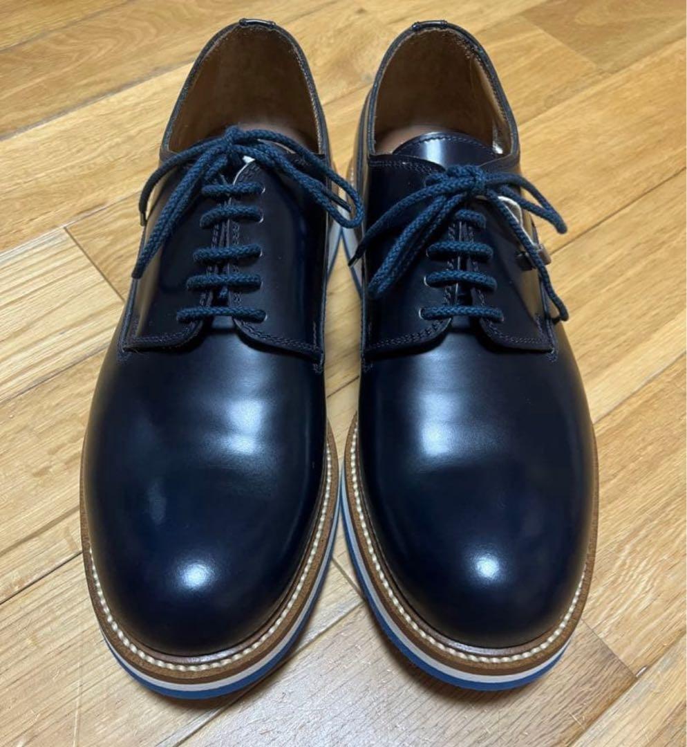 【Doucal’s】プレーントゥシューズ　ミッドナイトブルー 41(26cm)