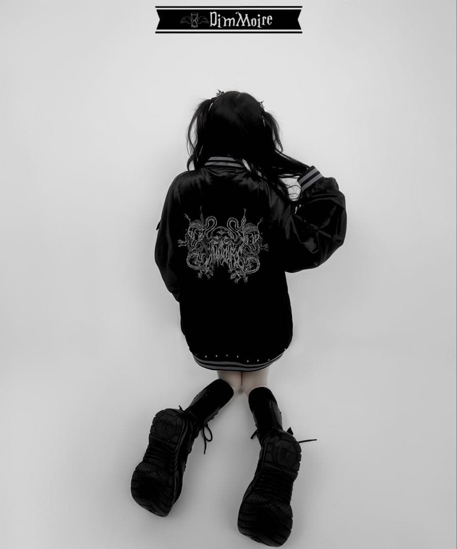 送料無料 美品 dimmoire Messy Bones ベロアスカジャン 刺繍