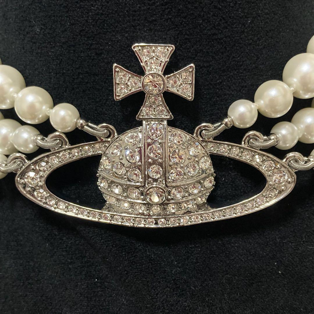 Vivienne Westwood｜3連パールチョーカー　ネックレス　シルバー