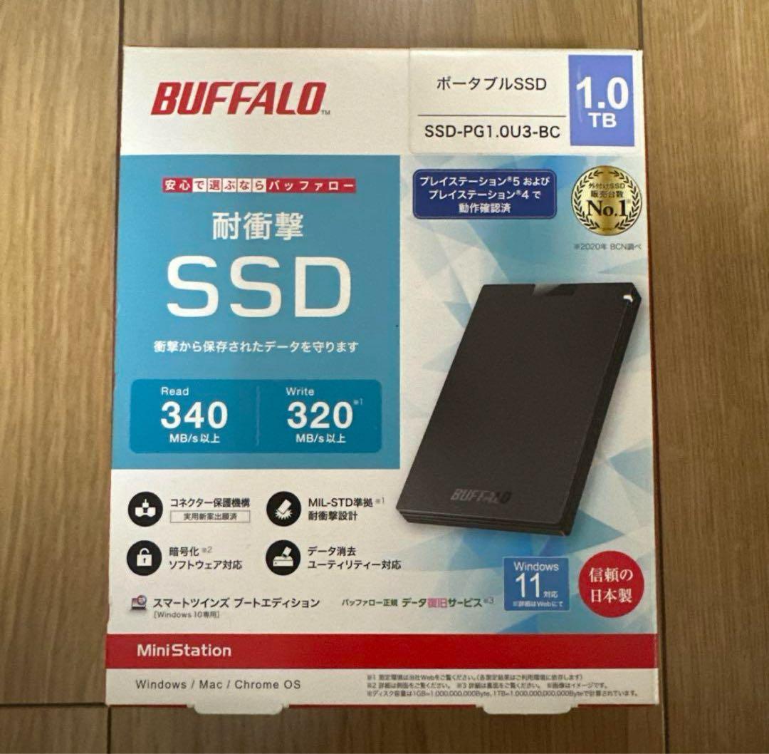 BUFFALO 外付けSSD 1.0TB SSD-PG1.0U3-BC