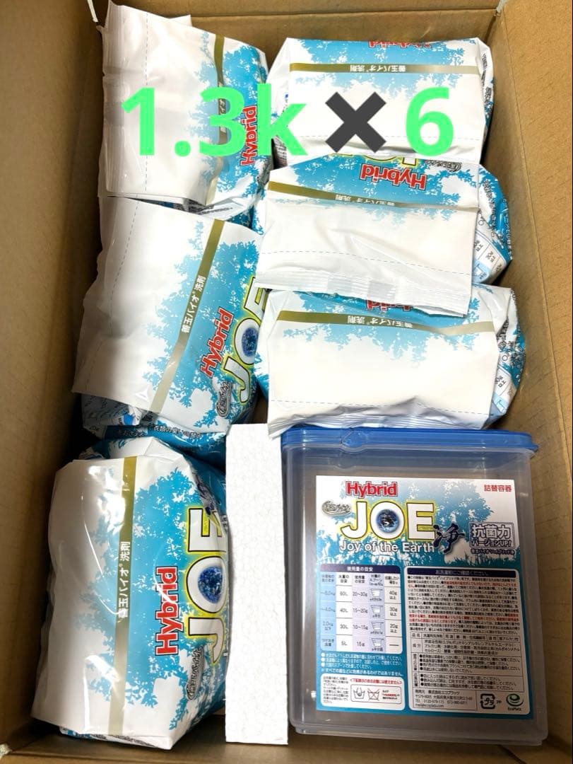 善玉バイオ洗剤ハイブリッド浄詰替1.3kg×6袋/ケース/計量スプーン付き