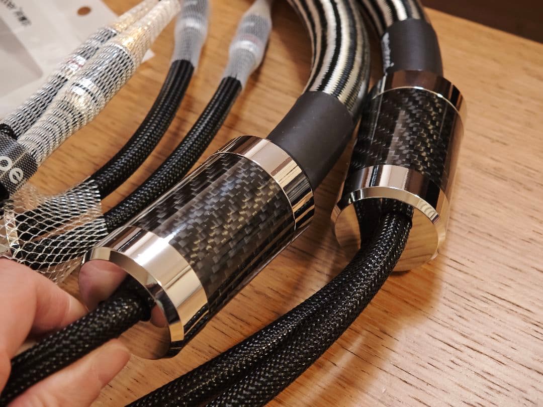 高純度6N単結晶銅(太さ2.6mm)　銀メッキスピーカーケーブル1.5Mⅹ2本