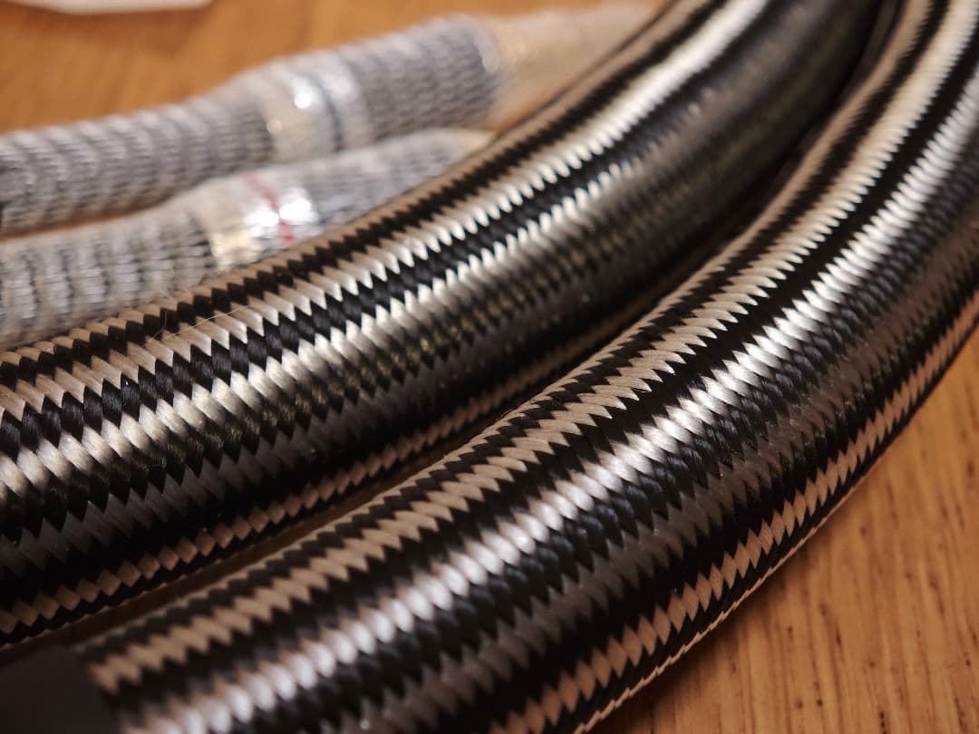 高純度6N単結晶銅(太さ2.6mm)　銀メッキスピーカーケーブル1.5Mⅹ2本