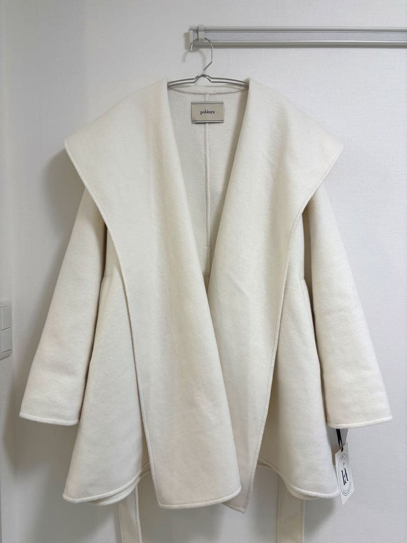 polaura ポローラ ショールカラーウールミドルコート