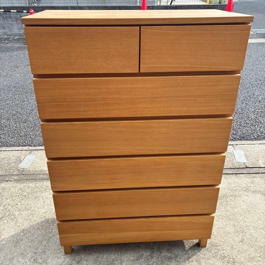 無印良品 タモ材6段チェスト