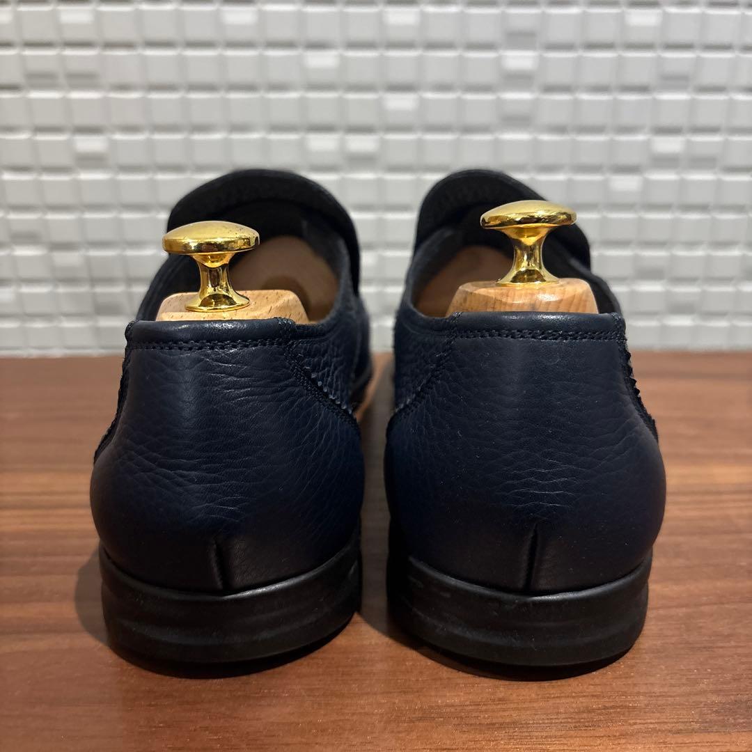 サルヴァトーレ フェラガモ メンズ シューズ 靴 シボ革 ネイビー 8