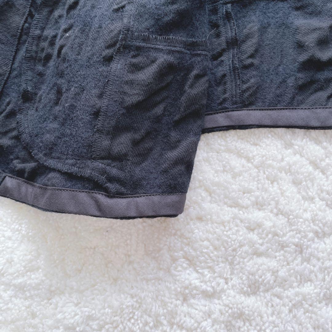 センソユニコ t.b シャツジャケット ウール綿 異素材モコモコ フレア 黒40