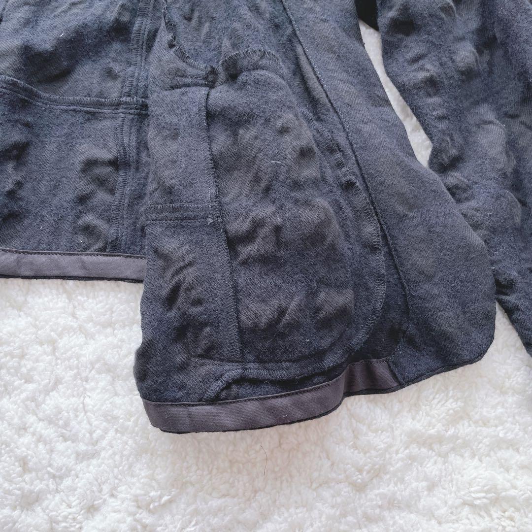 センソユニコ t.b シャツジャケット ウール綿 異素材モコモコ フレア 黒40