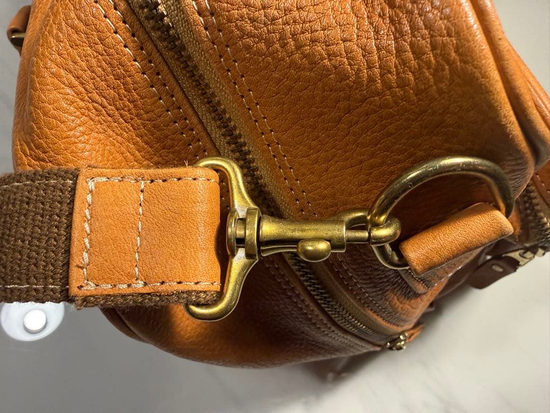 PORTER × CASTER レザー ブリーフバッグ キャメル 本革 鍵付き