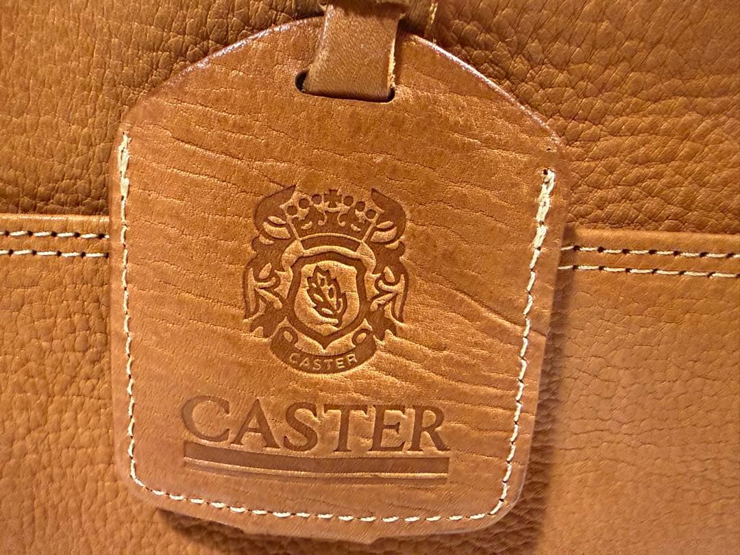 PORTER × CASTER レザー ブリーフバッグ キャメル 本革 鍵付き