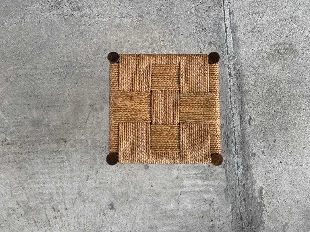 アンティーク ラッシュ スツール 縄編み チェア 民芸家具 椅子 No.1