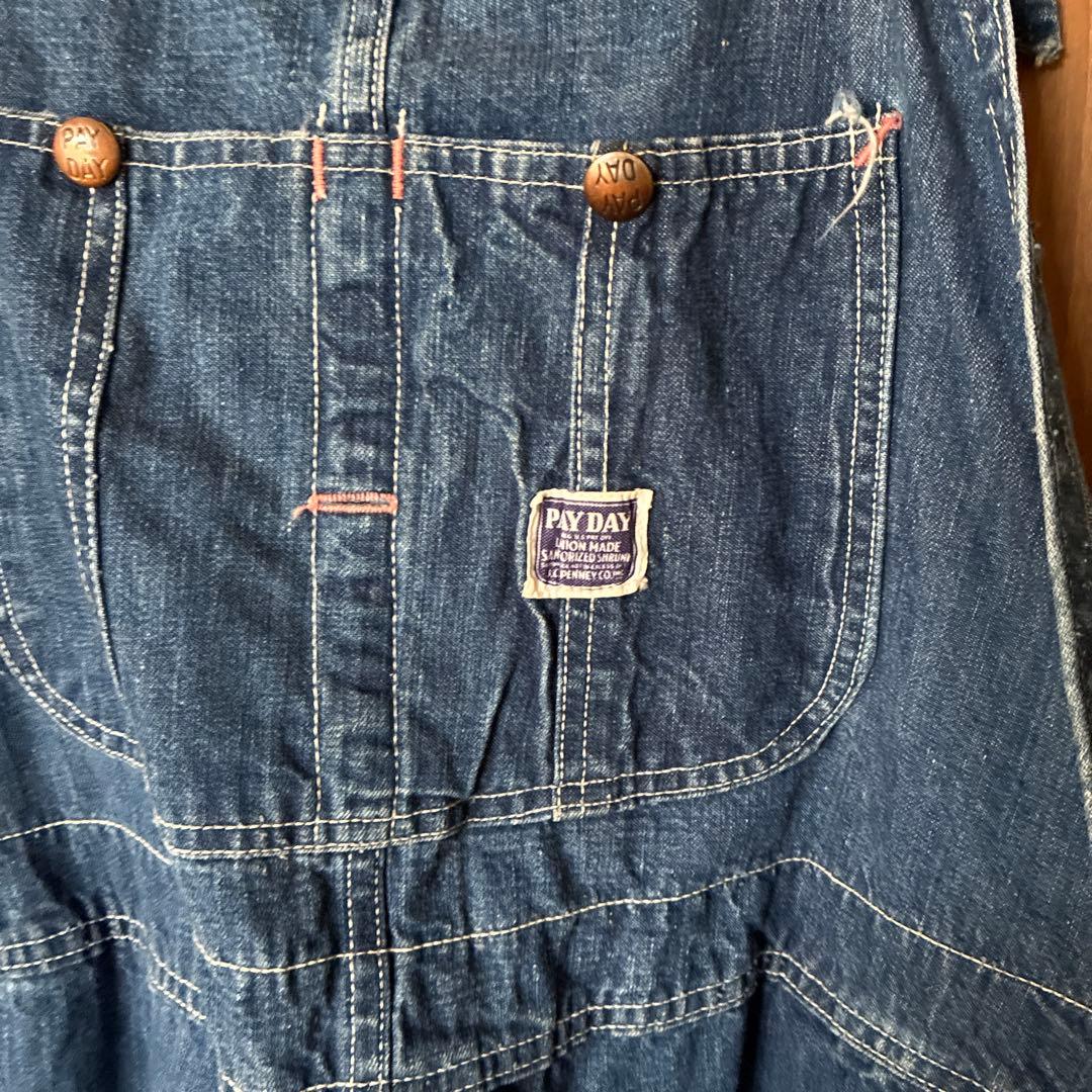 コメント値下げOK盾タグ40s pay dayオーバーオール