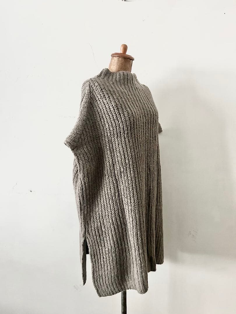 【未使用】evameva　alpaca wool aze vest　モカグレー