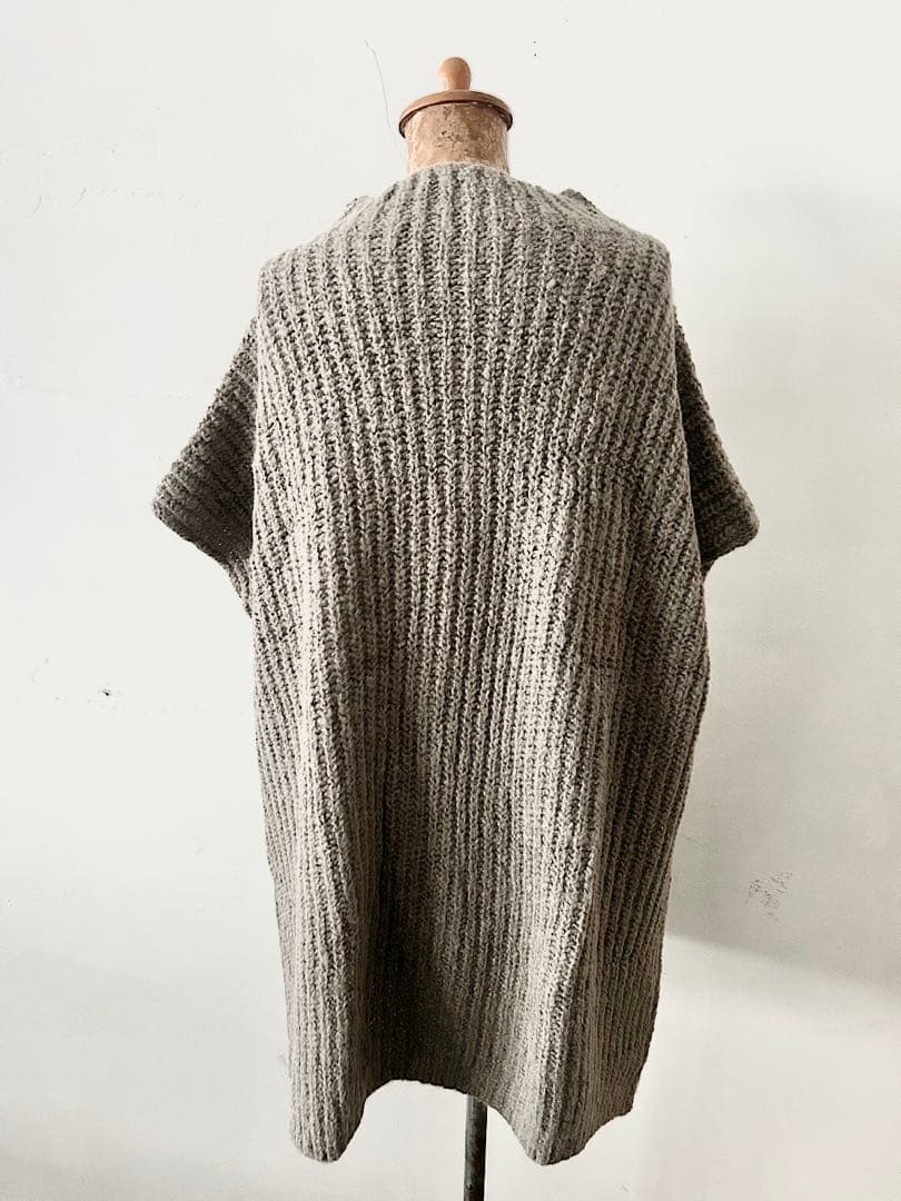 【未使用】evameva　alpaca wool aze vest　モカグレー