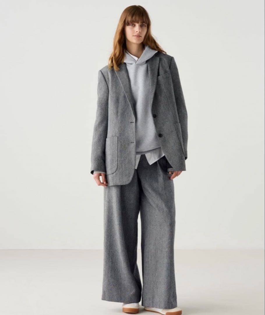 ユニクロC ツイードオーバーサイズジャケット L