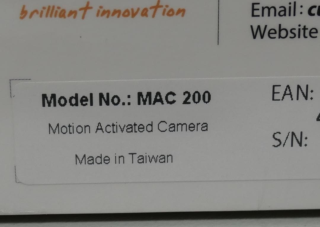 【新品】ポータブル防犯カメラ MAC200DN brinno①