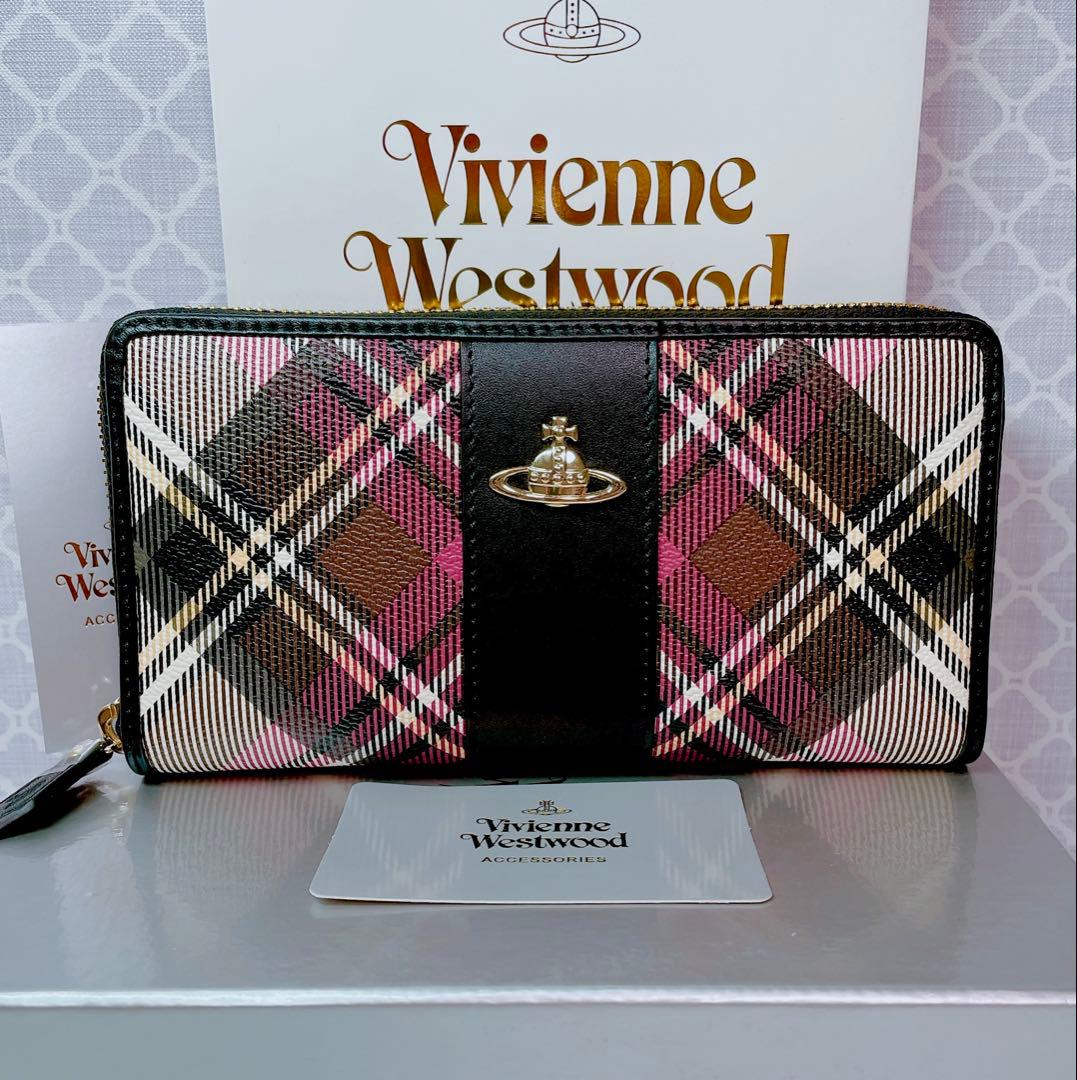 【大人気✨️1点のみ】ヴィヴィアン・ウエストウッド ブラックチェック 長財布