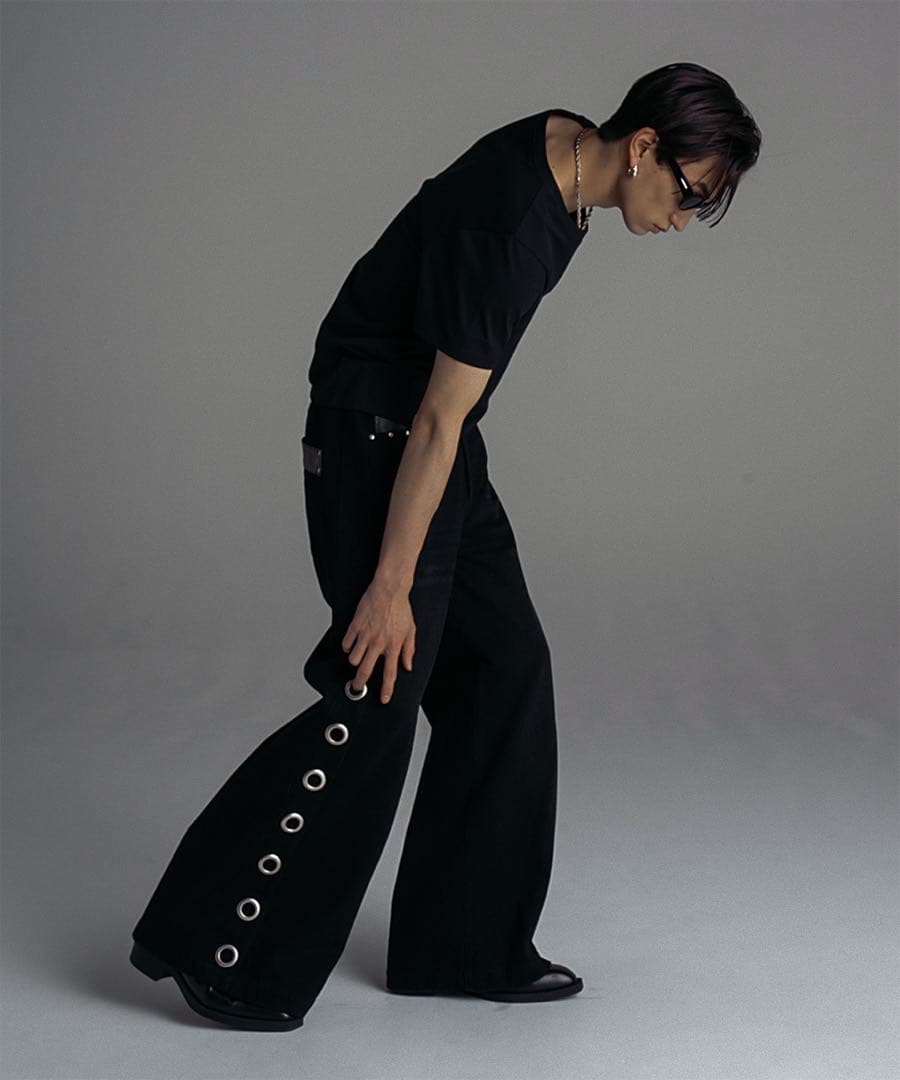 パンツ jent louis Eyelet Baggy Denim pants