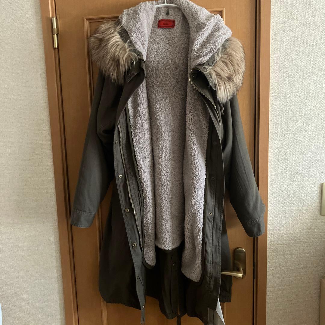 so.mari フェイクファードルマンモッズロングコート カーキ