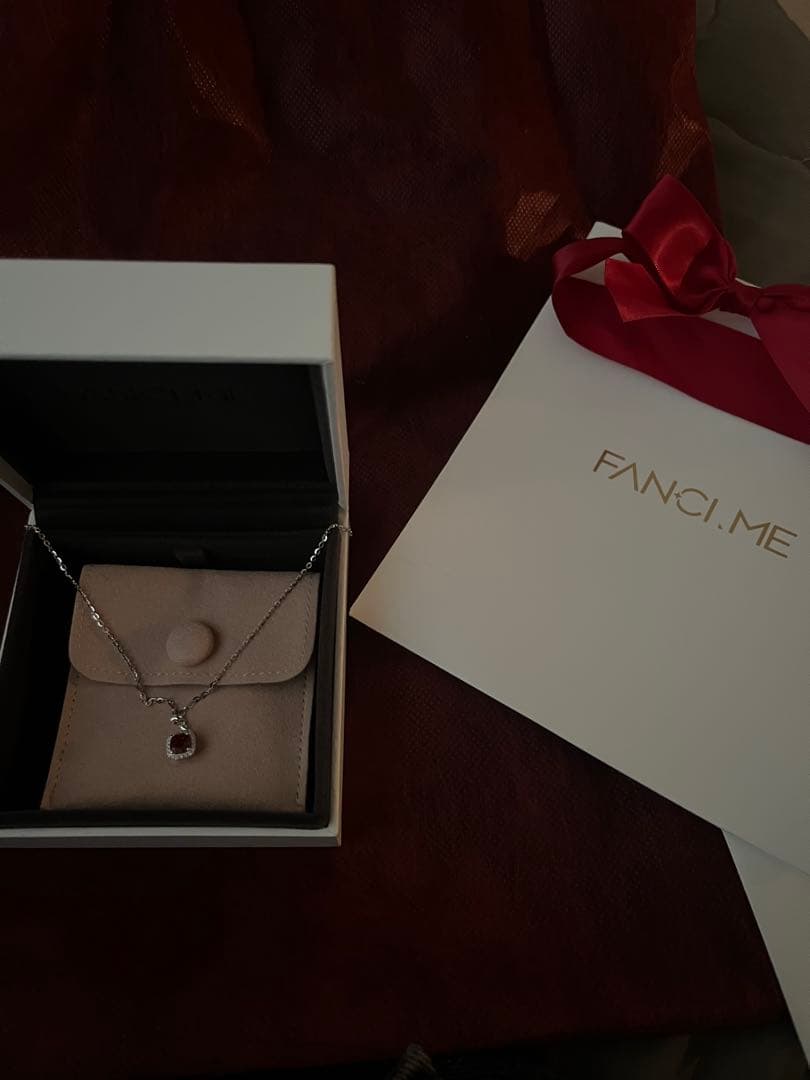 FANCI.ME ガーネット誕生石ネックレス1月