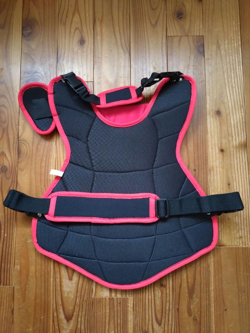 一般軟式用キャッチャー防具一式プロマーク黒/赤