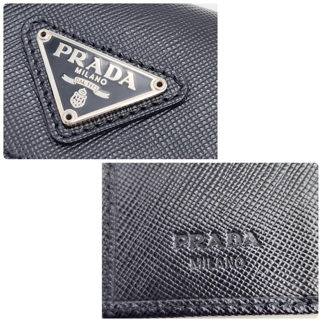 プラダ 6連キーケース 三角ロゴプレート サフィアーノレザー ダブルホック 美品