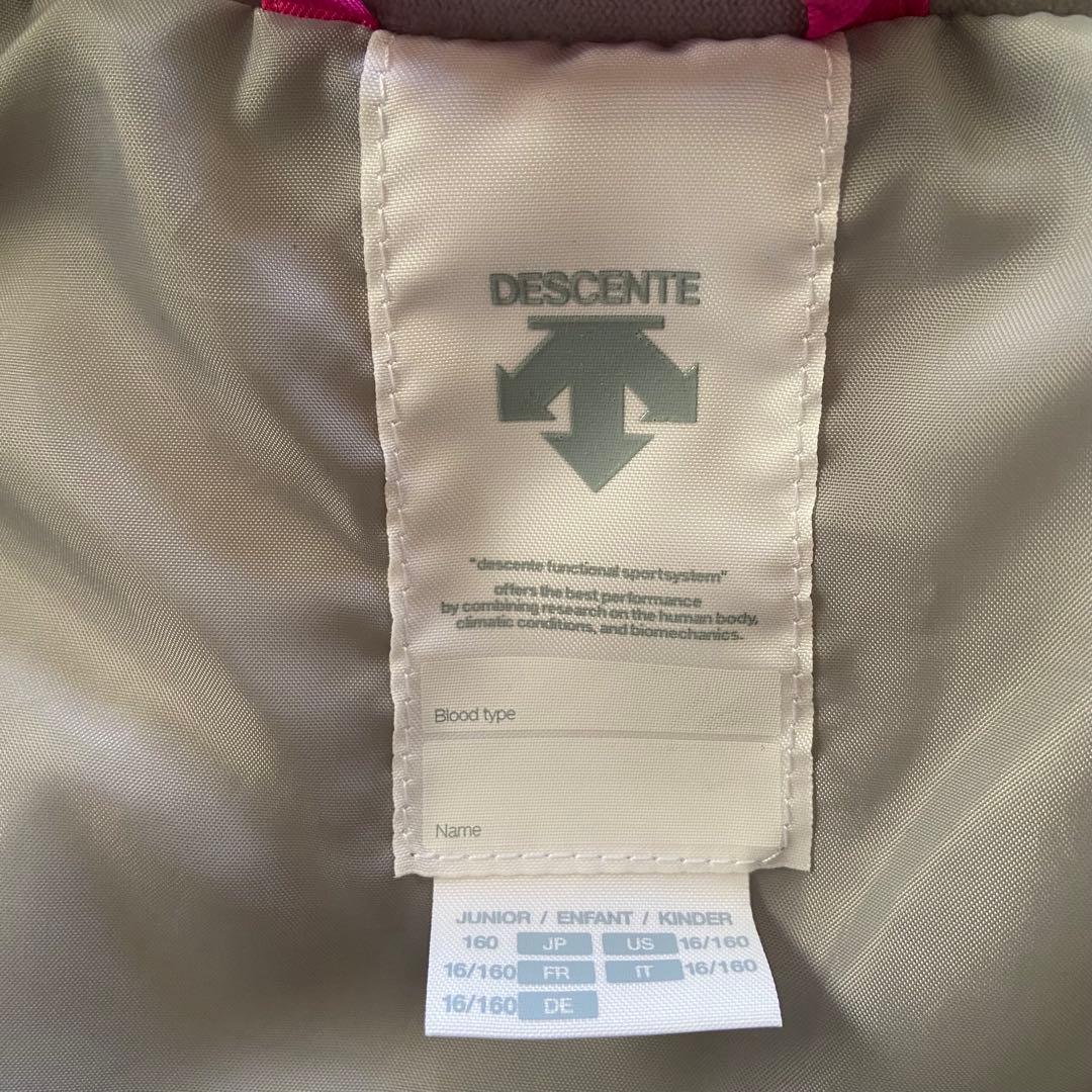 美品DESCENTE 160 レディースS相当 スキーウェア ピンク黒 デサント