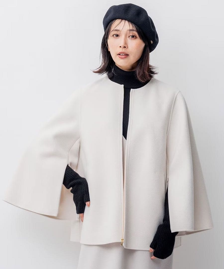 23区　ウールリバー ケープジャケット