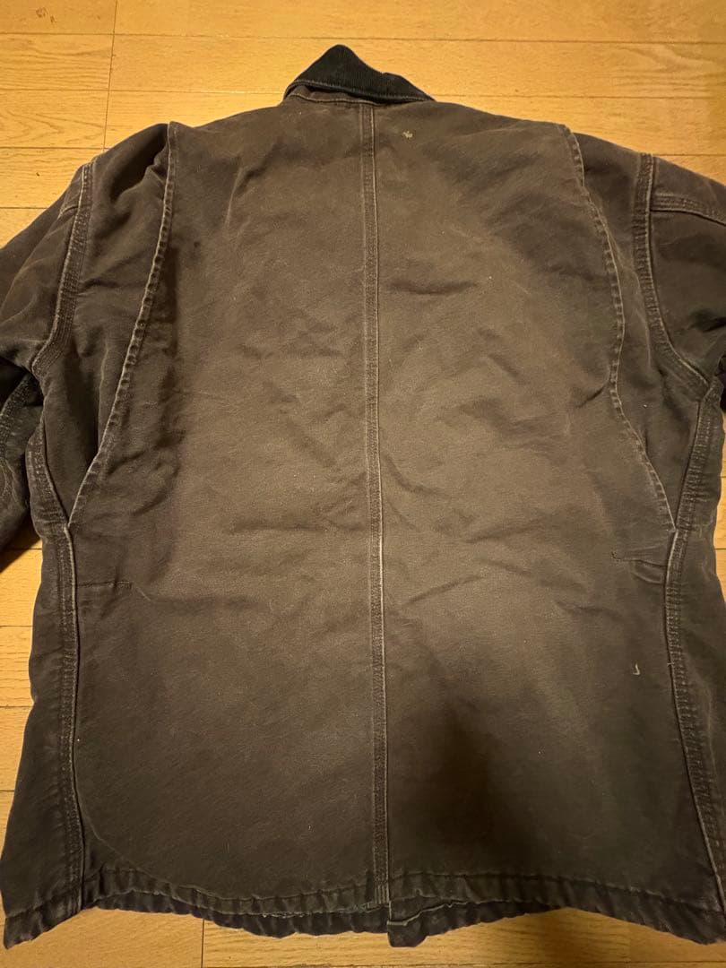 カーハート　襟コーディロイジャケット　ダークブラウンカーキ　ロゴ刺繍
