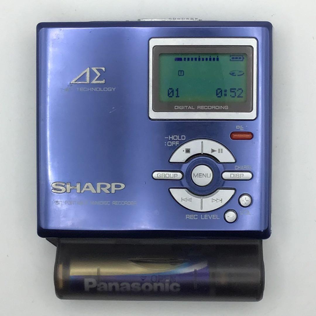 動作品 SHARP MD-DR7 MDプレーヤー シャープ ブルー