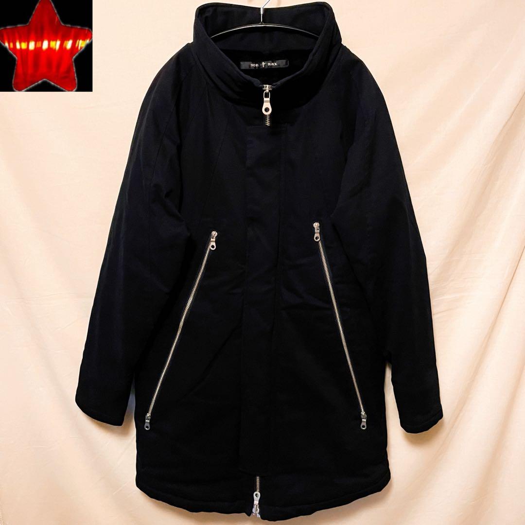 【NO ID.】マルチシームハイカラーハーフコート ボアフリース ハの字ジッパー