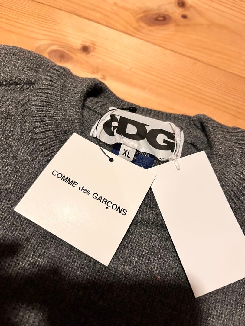 COMME des GARÇONS グレー クルーネックセーター XL
