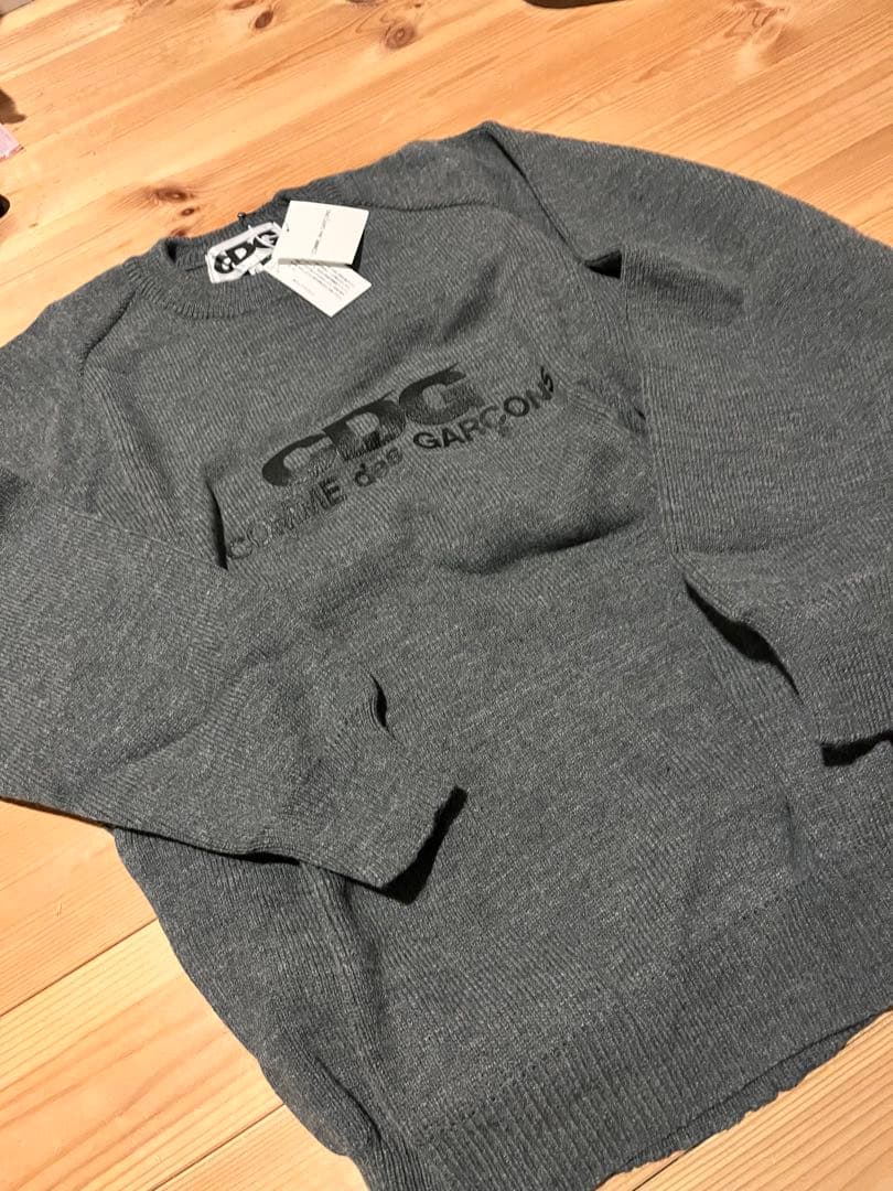 COMME des GARÇONS グレー クルーネックセーター XL