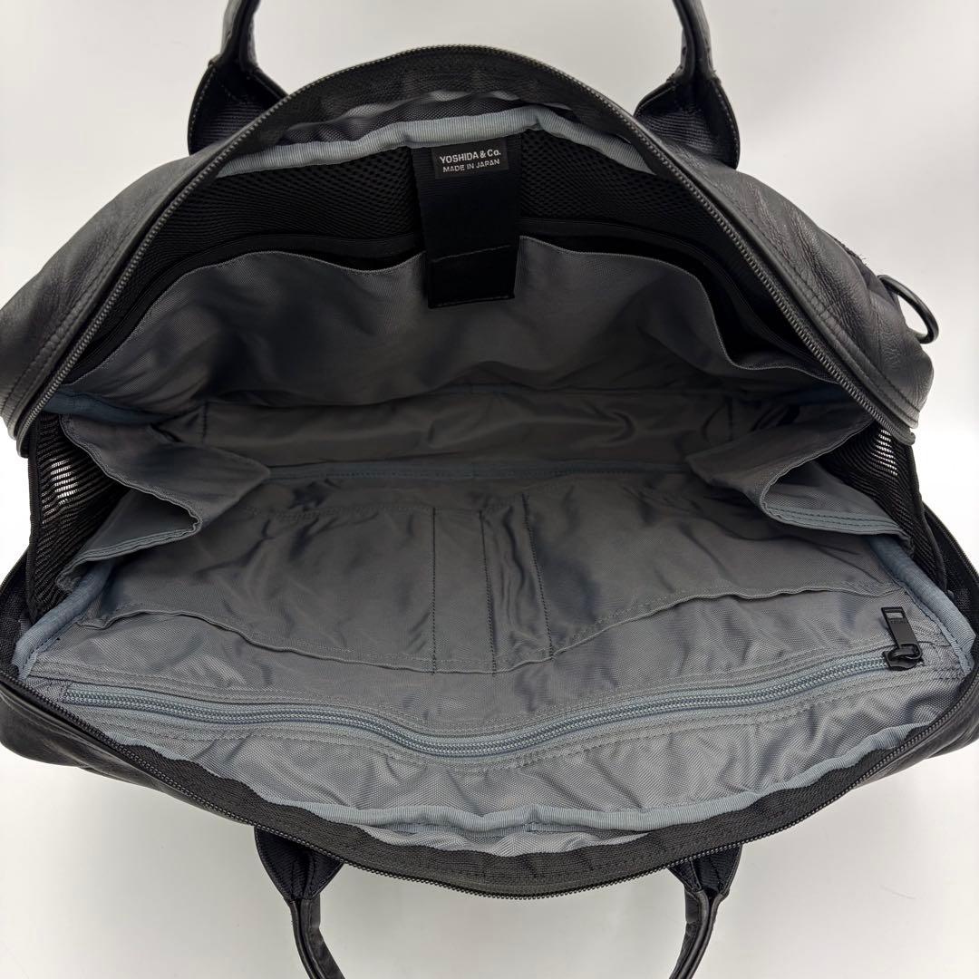 ポーター タイムブラック 2way ブリーフケース ショルダーバッグ 黒 レザー