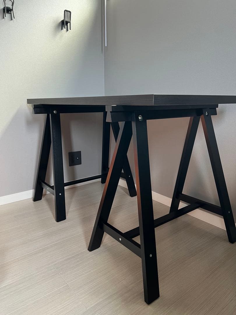 IKEA イケア ODDVALD オッドヴァルド　ブラック　2脚セット　テーブル