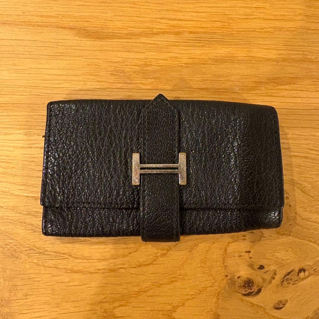 HERMES べアン　ブラックレザー キーケース