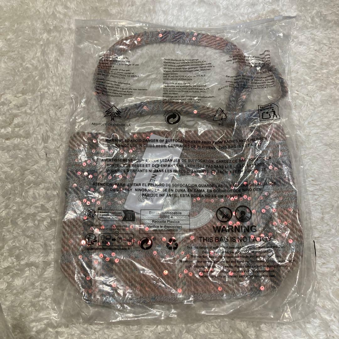 CHANEL ツイードトートバッグ　スパンコール　ピンク